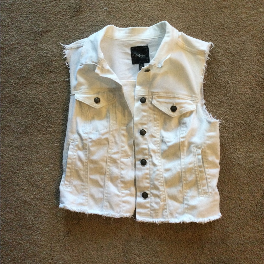 Jessica Simpson White Jean Jacket Size M